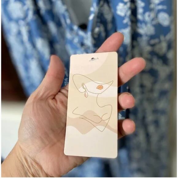 NWT Blue White Floral Spaghetti Strap Flowy Wide Leg Pantsuit Jumper Jumpsuit XL - Picture 4 of 16